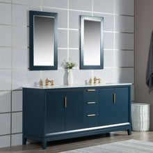 Load image into Gallery viewer, Water Creation Elizabeth 72-Inch Double Sink Carrara White Marble Vanity In Monarch Blue With Matching Mirror(s) and F2-0013-06-FX Lavatory Faucet(s)- Water Creation