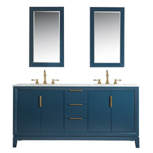 Load image into Gallery viewer, Water Creation Elizabeth 72-Inch Double Sink Carrara White Marble Vanity In Monarch Blue With Matching Mirror(s) and F2-0012-06-TL Lavatory Faucet(s)- Water Creation