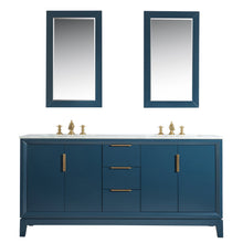 Load image into Gallery viewer, Water Creation Elizabeth 72-Inch Double Sink Carrara White Marble Vanity In Monarch Blue With Matching Mirror(s) and F2-0013-06-FX Lavatory Faucet(s)- Water Creation