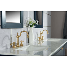 Load image into Gallery viewer, Water Creation Elizabeth 72-Inch Double Sink Carrara White Marble Vanity In Monarch Blue With Matching Mirror(s) and F2-0012-06-TL Lavatory Faucet(s)- Water Creation