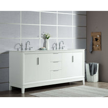 Load image into Gallery viewer, Water Creation Elizabeth 72-Inch Double Sink Carrara White Marble Vanity In Pure White With Matching Mirror(s) and F2-0012-01-TL Lavatory Faucet(s)- Water Creation
