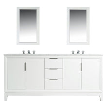 Load image into Gallery viewer, Water Creation Elizabeth 72-Inch Double Sink Carrara White Marble Vanity In Pure White With Matching Mirror(s) and F2-0009-01-BX Lavatory Faucet(s)- Water Creation