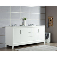 Load image into Gallery viewer, Water Creation Elizabeth 72-Inch Double Sink Carrara White Marble Vanity In Pure White  With F2-0009-01-BX Lavatory Faucet(s)- Water Creation