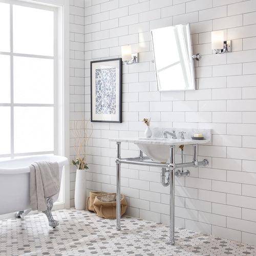 Water Creation Embassy 30 Inch Wide Single Wash Stand and P-Trap included in Chrome Finish- Water Creation