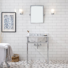 Load image into Gallery viewer, Water Creation Embassy 30 Inch Wide Single Wash Stand, P-Trap, Counter Top with Basin, F2-0009 Faucet and Mirror included in Chrome Finish- Water Creation