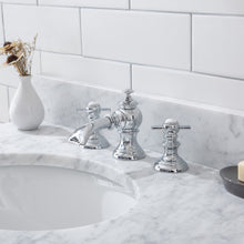 Load image into Gallery viewer, Water Creation Embassy 30 Inch Wide Single Wash Stand, P-Trap, Counter Top with Basin, and F2-0013 Faucet included in Chrome Finish- Water Creation