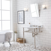 Load image into Gallery viewer, Water Creation Embassy 30 Inch Wide Single Wash Stand, P-Trap, Counter Top with Basin, and F2-0009 Faucet included in Polished Nickel (PVD) Finish- Water Creation