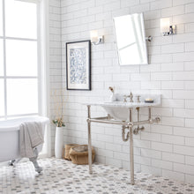 Load image into Gallery viewer, Water Creation Embassy 30 Inch Wide Single Wash Stand, P-Trap, Counter Top with Basin, and F2-0013 Faucet included in Polished Nickel (PVD) Finish- Water Creation