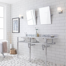 Load image into Gallery viewer, Water Creation Embassy 60 Inch Wide Double Wash Stand and P-Trap included in Chrome Finish- Water Creation