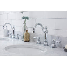 Load image into Gallery viewer, Water Creation Embassy 60 Inch Wide Double Wash Stand, P-Trap, Counter Top with Basin, F2-0012 Faucet and Mirror included in Chrome Finish- Water Creation