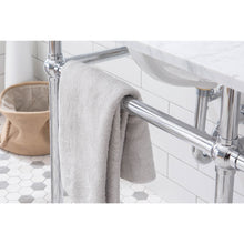 Load image into Gallery viewer, Water Creation Embassy 60 Inch Wide Double Wash Stand, P-Trap, Counter Top with Basin, F2-0013 Faucet and Mirror included in Chrome Finish- Water Creation