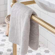 Load image into Gallery viewer, Water Creation Embassy 60 Inch Wide Double Wash Stand, P-Trap, and Counter Top with Basin included in Satin Gold Finish- Water Creation