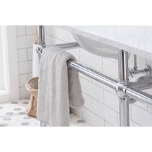 Load image into Gallery viewer, Water Creation Embassy 72 Inch Wide Double Wash Stand, P-Trap, Counter Top with Basin, F2-0009 Faucet and Mirror included in Chrome Finish- Water Creation