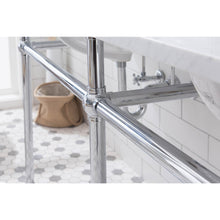 Load image into Gallery viewer, Water Creation Embassy 72 Inch Wide Double Wash Stand, P-Trap, Counter Top with Basin, and F2-0013 Faucet included in Chrome Finish- Water Creation