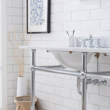 Load image into Gallery viewer, Water Creation Embassy 72 Inch Wide Double Wash Stand, P-Trap, Counter Top with Basin, and F2-0013 Faucet included in Chrome Finish- Water Creation