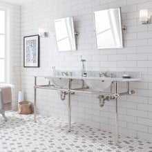 Load image into Gallery viewer, Water Creation Embassy 72 Inch Wide Double Wash Stand, P-Trap, Counter Top with Basin, and F2-0009 Faucet included in Polished Nickel (PVD) Finish- Water Creation