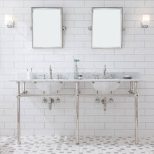 Load image into Gallery viewer, Water Creation Embassy 72 Inch Wide Double Wash Stand, P-Trap, Counter Top with Basin, and F2-0012 Faucet included in Polished Nickel (PVD) Finish- Water Creation
