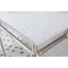 Load image into Gallery viewer, Water Creation Embassy 72 Inch Wide Double Wash Stand, P-Trap, Counter Top with Basin, and F2-0012 Faucet included in Polished Nickel (PVD) Finish- Water Creation