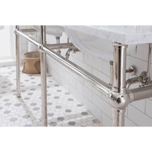 Load image into Gallery viewer, Water Creation Embassy 72 Inch Wide Double Wash Stand, P-Trap, Counter Top with Basin, and F2-0013 Faucet included in Polished Nickel (PVD) Finish- Water Creation