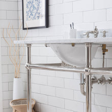 Load image into Gallery viewer, Water Creation Embassy 72 Inch Wide Double Wash Stand, P-Trap, Counter Top with Basin, and F2-0013 Faucet included in Polished Nickel (PVD) Finish- Water Creation