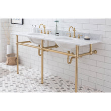 Load image into Gallery viewer, Water Creation Embassy 72 Inch Wide Double Wash Stand and P-Trap included in Satin Gold Finish- Water Creation