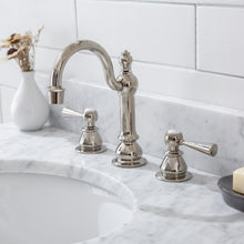 Load image into Gallery viewer, Water Creation Empire 30 Inch Wide Single Wash Stand, P-Trap, Counter Top with Basin, F2-0012 Faucet and Mirror included in Polished Nickel (PVD) Finish- Water Creation