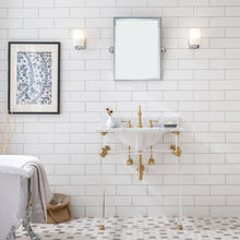 Load image into Gallery viewer, Water Creation Empire 30 Inch Wide Single Wash Stand, P-Trap, Counter Top with Basin, and F2-0012 Faucet included in Satin Gold Finish- Water Creation