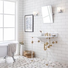 Load image into Gallery viewer, Water Creation Empire 30 Inch Wide Single Wash Stand, P-Trap, Counter Top with Basin, and F2-0013 Faucet included in Satin Gold Finish- Water Creation