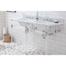 Load image into Gallery viewer, Water Creation Empire 60 Inch Wide Double Wash Stand and P-Trap included in Chrome Finish- Water Creation