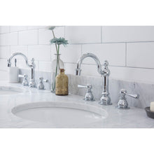 Load image into Gallery viewer, Water Creation Empire 60 Inch Wide Double Wash Stand, P-Trap, Counter Top with Basin, and F2-0012 Faucet included in Chrome Finish- Water Creation