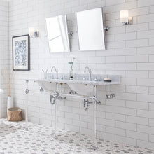 Load image into Gallery viewer, Water Creation Empire 60 Inch Wide Double Wash Stand, P-Trap, Counter Top with Basin, F2-0012 Faucet and Mirror included in Chrome Finish- Water Creation