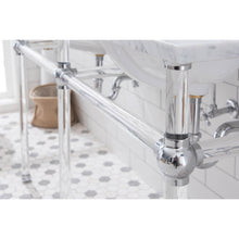 Load image into Gallery viewer, Water Creation Empire 60 Inch Wide Double Wash Stand, P-Trap, Counter Top with Basin, and F2-0012 Faucet included in Chrome Finish- Water Creation