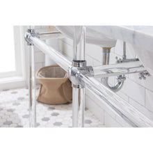 Load image into Gallery viewer, Water Creation Empire 60 Inch Wide Double Wash Stand, P-Trap, Counter Top with Basin, and F2-0012 Faucet included in Chrome Finish- Water Creation