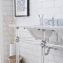 Load image into Gallery viewer, Water Creation Empire 60 Inch Wide Double Wash Stand, P-Trap, Counter Top with Basin, F2-0013 Faucet and Mirror included in Chrome Finish- Water Creation