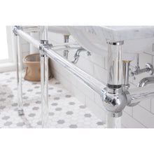 Load image into Gallery viewer, Water Creation Empire 60 Inch Wide Double Wash Stand, P-Trap, Counter Top with Basin, F2-0013 Faucet and Mirror included in Chrome Finish- Water Creation