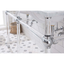 Load image into Gallery viewer, Water Creation Empire 60 Inch Wide Double Wash Stand, P-Trap, Counter Top with Basin, and F2-0013 Faucet included in Chrome Finish- Water Creation