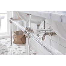 Load image into Gallery viewer, Water Creation Empire 60 Inch Wide Double Wash Stand, P-Trap, Counter Top with Basin, and F2-0009 Faucet included in Polished Nickel (PVD) Finish- Water Creation