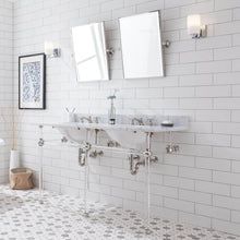 Load image into Gallery viewer, Water Creation Empire 60 Inch Wide Double Wash Stand, P-Trap, and Counter Top with Basin included in Polished Nickel (PVD) Finish- Water Creation