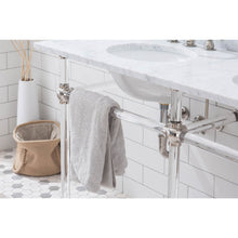Load image into Gallery viewer, Water Creation Empire 60 Inch Wide Double Wash Stand, P-Trap, Counter Top with Basin, and F2-0012 Faucet included in Polished Nickel (PVD) Finish- Water Creation