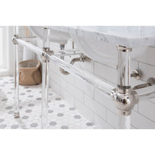Load image into Gallery viewer, Water Creation Empire 60 Inch Wide Double Wash Stand, P-Trap, Counter Top with Basin, and F2-0012 Faucet included in Polished Nickel (PVD) Finish- Water Creation