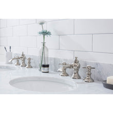 Load image into Gallery viewer, Water Creation Empire 60 Inch Wide Double Wash Stand, P-Trap, Counter Top with Basin, F2-0013 Faucet and Mirror included in Polished Nickel (PVD) Finish- Water Creation