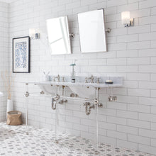 Load image into Gallery viewer, Water Creation Empire 60 Inch Wide Double Wash Stand, P-Trap, Counter Top with Basin, F2-0013 Faucet and Mirror included in Polished Nickel (PVD) Finish- Water Creation