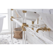Load image into Gallery viewer, Water Creation Empire 60 Inch Wide Double Wash Stand, P-Trap, Counter Top with Basin, F2-0012 Faucet and Mirror included in Satin Gold Finish- Water Creation