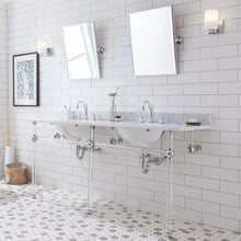 Load image into Gallery viewer, Water Creation Empire 72 Inch Wide Double Wash Stand, P-Trap, Counter Top with Basin, and F2-0012 Faucet included in Chrome Finish- Water Creation