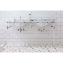 Load image into Gallery viewer, Water Creation Empire 72 Inch Wide Double Wash Stand, P-Trap, Counter Top with Basin, and F2-0012 Faucet included in Chrome Finish- Water Creation