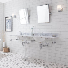 Load image into Gallery viewer, Water Creation Empire 72 Inch Wide Double Wash Stand, P-Trap, Counter Top with Basin, F2-0013 Faucet and Mirror included in Chrome Finish- Water Creation