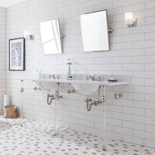 Load image into Gallery viewer, Water Creation Empire 72 Inch Wide Double Wash Stand, P-Trap, Counter Top with Basin, and F2-0009 Faucet included in Polished Nickel (PVD) Finish- Water Creation