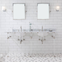 Load image into Gallery viewer, Water Creation Empire 72 Inch Wide Double Wash Stand, P-Trap, Counter Top with Basin, and F2-0012 Faucet included in Polished Nickel (PVD) Finish- Water Creation