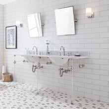 Load image into Gallery viewer, Water Creation Empire 72 Inch Wide Double Wash Stand, P-Trap, Counter Top with Basin, F2-0012 Faucet and Mirror included in Polished Nickel (PVD) Finish- Water Creation