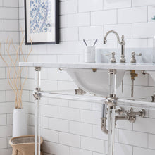 Load image into Gallery viewer, Water Creation Empire 72 Inch Wide Double Wash Stand, P-Trap, Counter Top with Basin, and F2-0012 Faucet included in Polished Nickel (PVD) Finish- Water Creation